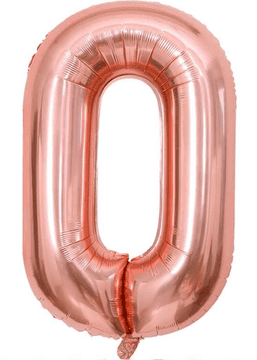 shumee Rojstnodnevni folijski balon številka 0 roza 110 cm