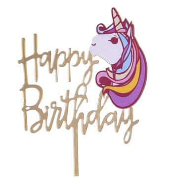 shumee Akrilni okrasek za rojstni dan z motivom samoroga, wz2