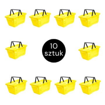 shumee Nakupovalna košara V-22 cm D-30 cm G-43 cm Prostornina 22 l rumene barve (komplet 10 kosov) N