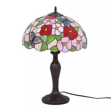 shumee Velika vitražna namizna svetilka Tiffany z metulji BUTTERFLY K-G161386 Kaja