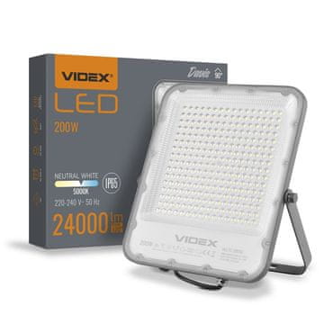 VIDEX Halogenski reflektor 200W nevtralna svetloba 5000K 24000lm IP65 DAVIS Videx