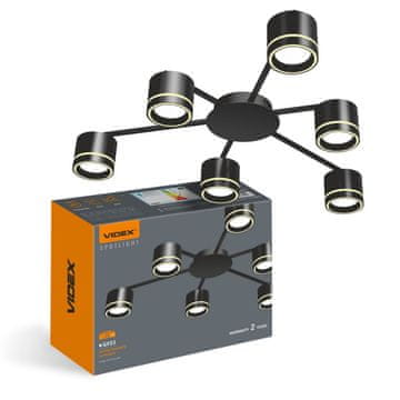 VIDEX Moderna črna stropna svetilka 64 cm 6xGX53 30W Videx