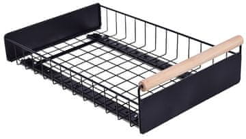 shumee Izvlečna košara za kuhinjski organizator črne barve 38x24x9cm