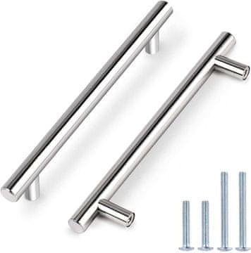 shumee Ročaj za predale omaric, srebrne barve, jeklo, 15 kosov, 256 mm