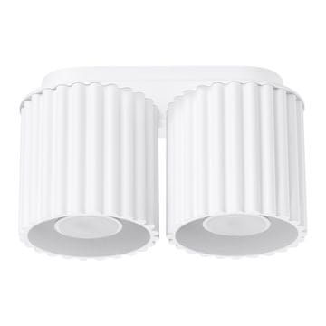 SOLLUX lighting Moderna bela ovalna stropna svetilka 21 cm z utornimi žarnicami 2xGU10 10W AURA Sollux Lighting