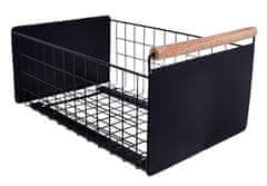 Izvlečni predal za kuhinjski organizator za omarico, črne barve, 38x24x19,5 cm