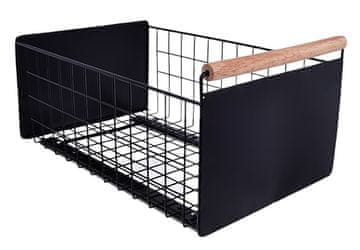 shumee Izvlečni predal za kuhinjski organizator za omarico, črne barve, 38x24x19,5 cm