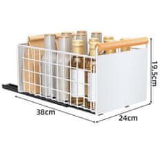 Izvlečni predal za kuhinjski organizator za omarico, črne barve, 38x24x19,5 cm