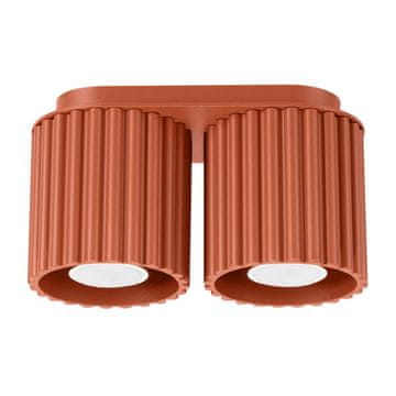 SOLLUX lighting Moderna oker rdeča ovalna stropna svetilka 21 cm z utornimi žarnicami 2xGU10 10W AURA Sollux Lighting