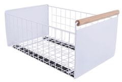 Izvlečna košara za kuhinjski organizator za omarico bela 38x24x19,5 cm
