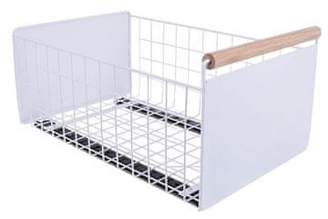 shumee Izvlečna košara za kuhinjski organizator za omarico bela 38x24x19,5 cm