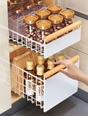 Izvlečna košara za kuhinjski organizator za omarico bela 38x24x19,5 cm
