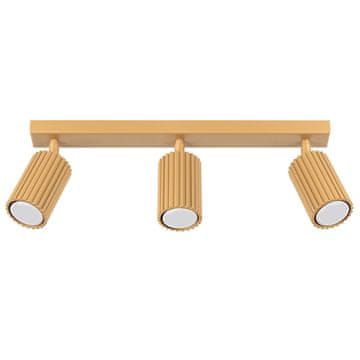 shumee Moderna stropna svetilka, zlati trak, 45 cm, premični žlebljen reflektorji za spalnico, predsobo, 3xGU10 10W KARBON Sollux Lighting