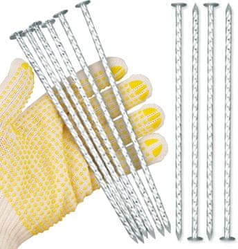 shumee Spiralno zabita zemeljska sidra, pocinkani pritrdilni zatiči, 50 kosov, 16 cm