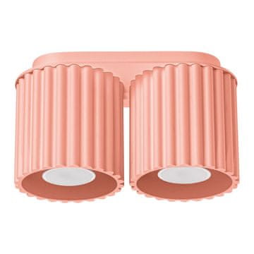 shumee Moderna ovalna stropna svetilka breskve barve 21 cm z utornimi žarnicami 2xGU10 10W AURA Sollux Lighting