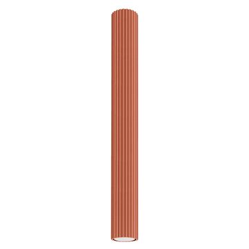 shumee Moderna oker rdeča okrogla stropna svetilka z žlebljenim vzorcem, cev 60 cm, za kuhinjo, predsobo, 1xGU10 10W KARBON Sollux Lighting