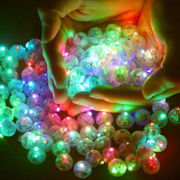 shumee LED mini kroglice 1,6 cm, dekorativne, svetleče v različnih barvah, komplet 100 kosov
