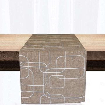 shumee Dekorativni tekač za mizo, vzorec verige, bež, 32x183 cm
