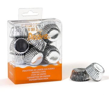 Decora Mini papirnati modelčki za kolačke SILVER 27x17 mm 180 kosov