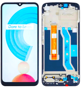 shumee Realme C21Y C25Y RMX3261 RMX3263 LCD zaslon + zaslon na dotik (obnovljen) črn okvir