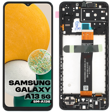 shumee Originalni Samsung A13 5G LCD zaslon + zaslon na dotik SM-A136 GH82-29077A SERVISNI PAKET črne barve z okvirjem