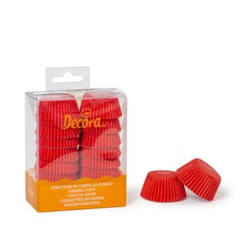 Decora Rdeči papirnati modelčki za kolačke 32x22 mm 200 kosov
