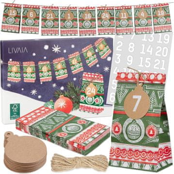 shumee Naredi sam adventni koledar papirnate vrečke božične nalepke 24 dni