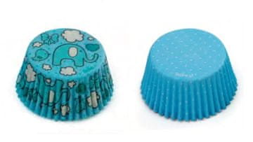 shumee Modelčki za mafine MODRI SLON IN PIKE 50x32 mm 36 kosov