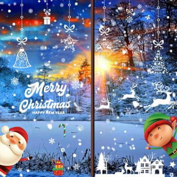 shumee Božične nalepke za okna Božična dekoracija oken 9 slik