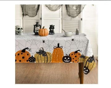 shumee Kvadratni prt za noč čarovnic s pajkovo mrežo in bučami 84 x 84 cm