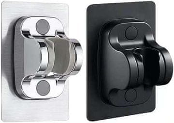 shumee Stenski samolepilni nosilec za tuš glavo, srebrn, črn, 2 kosa.