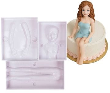 shumee Plastični kalup za sladkorno pasto 3D Ženska 20 cm