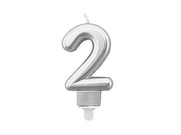 shumee Srebrna sveča številka "2"