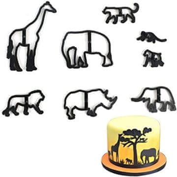 Modelčki za sladkorni fondant Safari Animals, 8 kosov