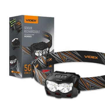 shumee Taktična naglavna svetilka s senzorjem gibanja LED 5W x 2, 44-urna baterija, 500lm, doseg 115 m, IP65 VLF-H055D Videx