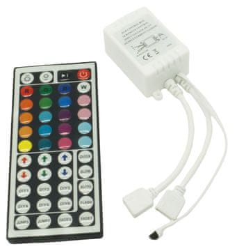shumee RGB krmilnik, infrardeči daljinski upravljalnik za večbarvne LED trakove, 44 gumbov, dvojni izhod, 144 W, 12 V, IP20, Idealed