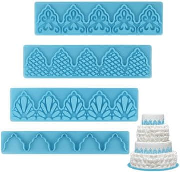 shumee Komplet rezalnikov za čipkasti fondant, 4 kosi.