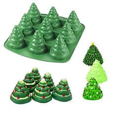 Silikonski pekač za peko ene porcije BOŽIČNO DREVO 3D