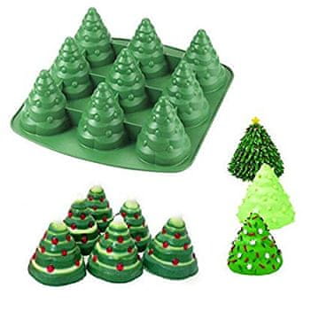 Silikonski pekač za peko ene porcije BOŽIČNO DREVO 3D