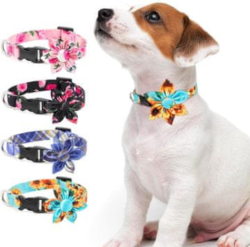 shumee Nastavljiva modra ovratnica za pse z pentljo, velikost XL