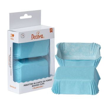 Decora Pravokotni modelčki za kolačke MODRI 80x50x32 mm 36 kosov