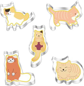 shumee Komplet 5 modelčkov za piškote v obliki mačke iz nerjavečega jekla