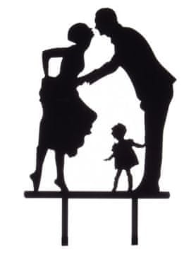 shumee Akrilni okrasek za torto "z otrokom" ČRNE barve