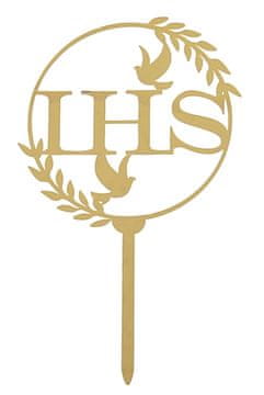 shumee IHS akrilni zlati okras za torto