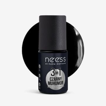 shumee NEESS One Step Mani 3v1 hibridni lak za nohte Black Muhumur 4 ml