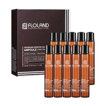 shumee FLOLAND PROFESSIONAL Premium ampula s svilenim keratinom za močno poškodovane lase 10 x 13 ml