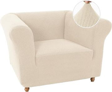 shumee Elastična prevleka za enosedni naslanjač 78–120 cm bež barve