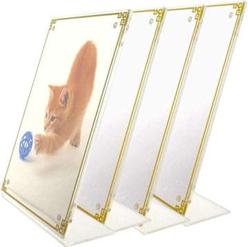 shumee Okvirji za fotografije 13x18cm s stojalom magnetni z zlato dekoracijo 4 kosi