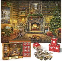 shumee Sestavljanka božični adventni koledar 1008 kosov 70x50 cm