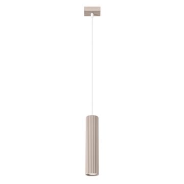 SOLLUX lighting Moderna viseča svetilka, rebrasta cev, taupe, 1xGU10, 10W, KARBON, Sollux Lighting